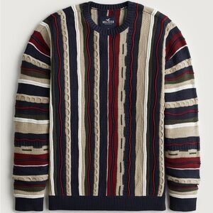Men's Multicolor Coogi-Style Striped Crewneck Sweater